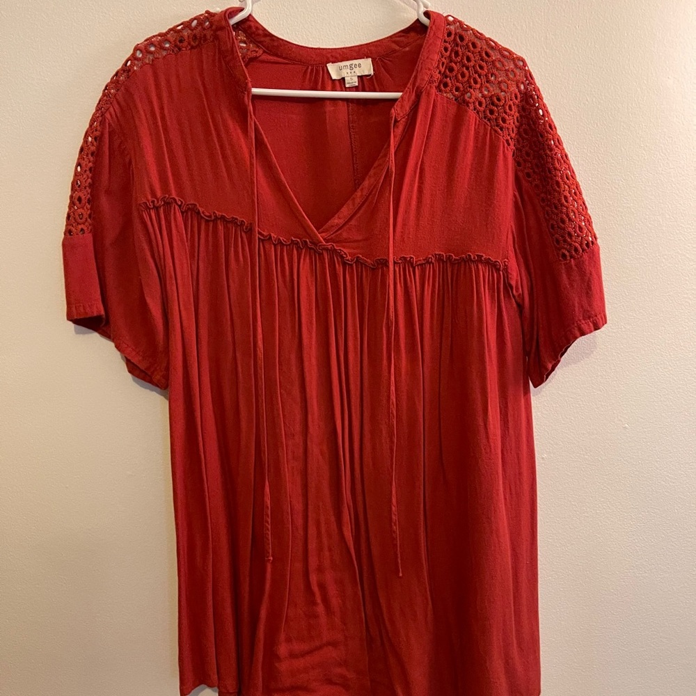 Umgee Burnt Orange Tunic Dress